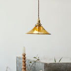 Solara Suspension en Verre Ambre Laiton Vintage - Neutralighting