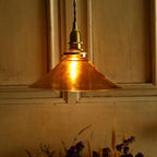 Solara Suspension en Verre Ambre Laiton Vintage - Neutralighting
