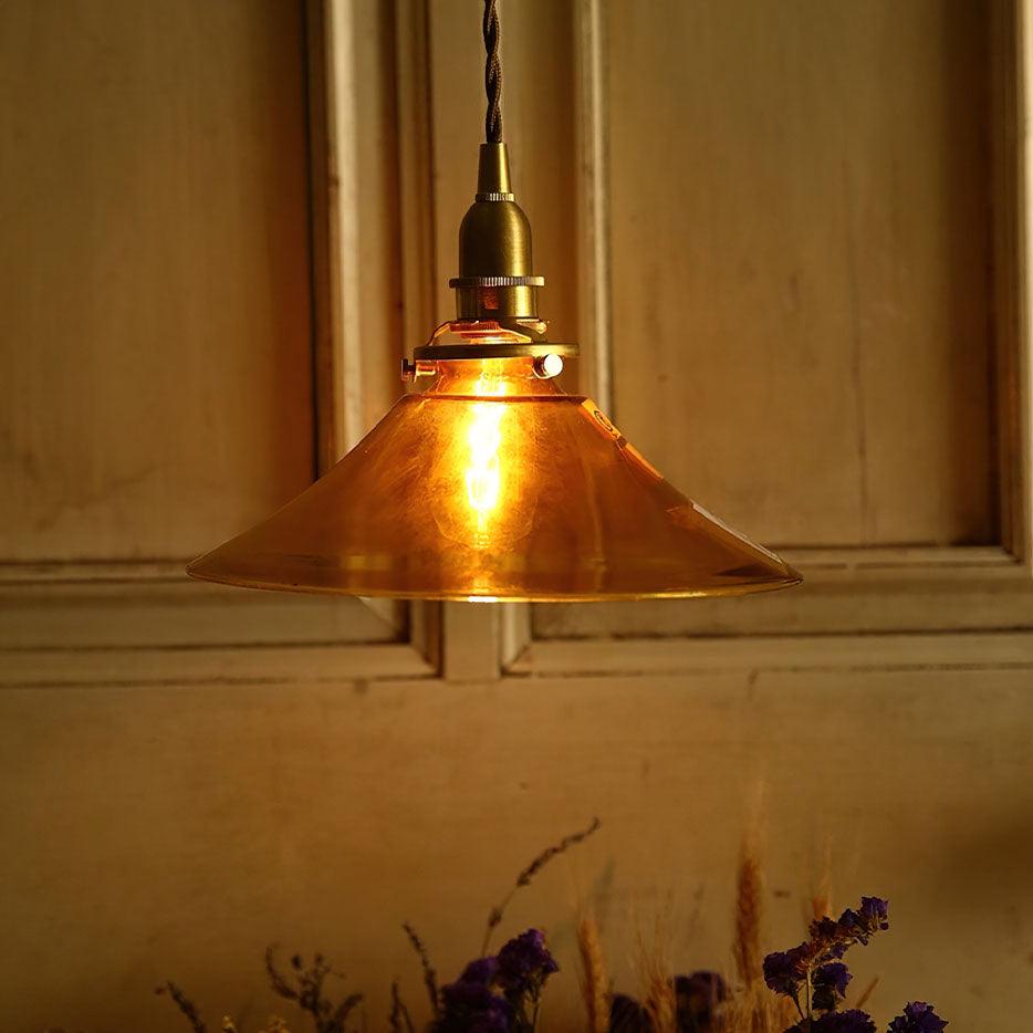 Solara Suspension en Verre Ambre Laiton Vintage - Neutralighting