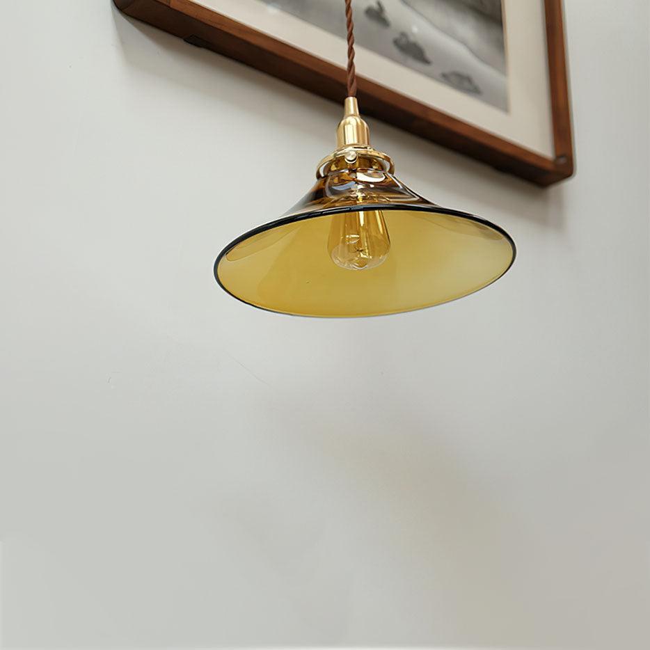 Solara Suspension en Verre Ambre Laiton Vintage - Neutralighting