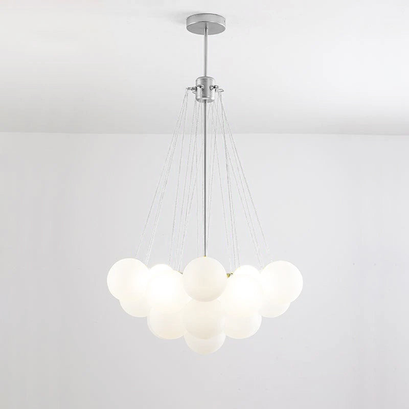 Lustra Chandelier Bulles en Verre Satiné - Neutralighting