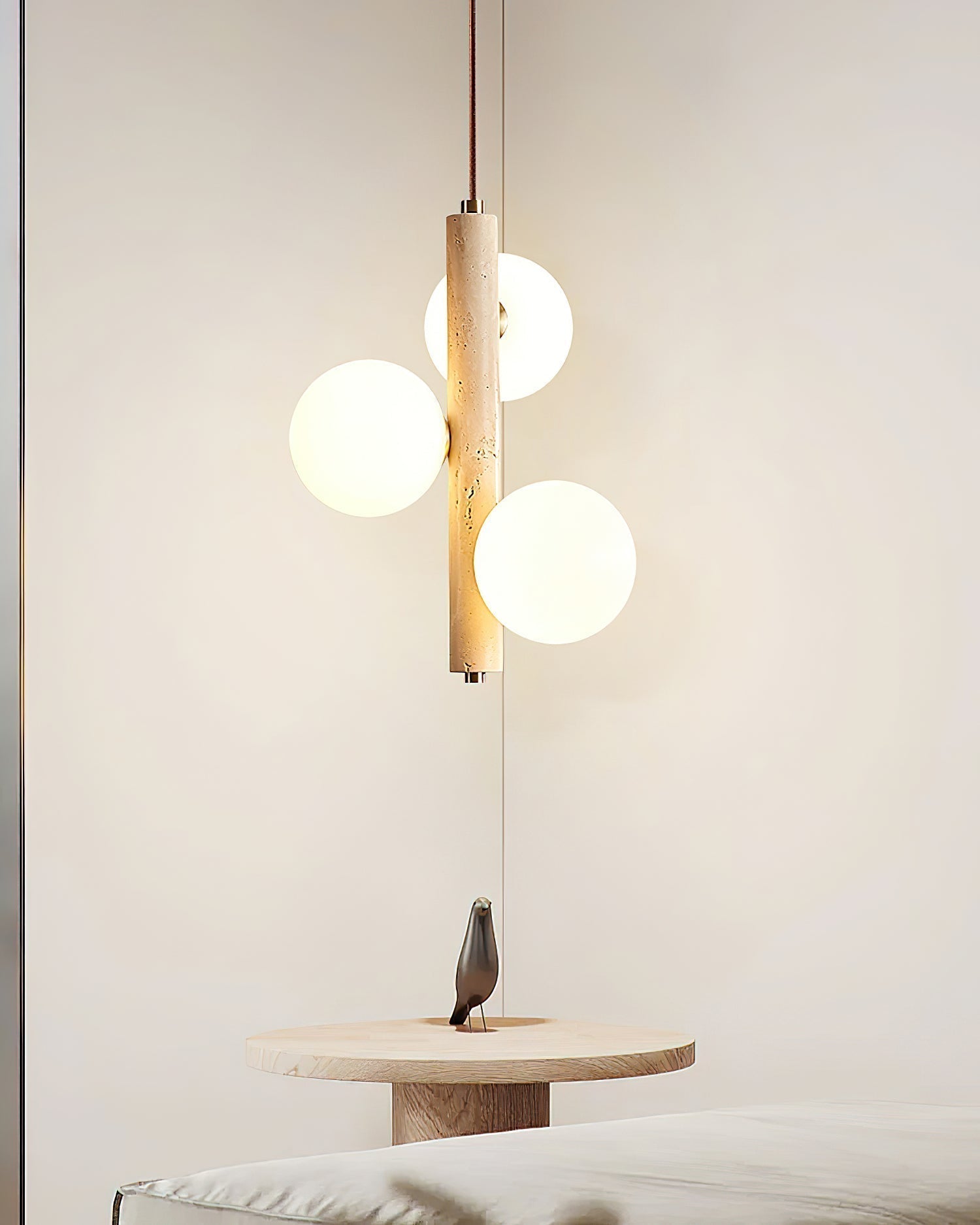 Aursorel Suspension Multi-Globe en Travertin - Neutralighting