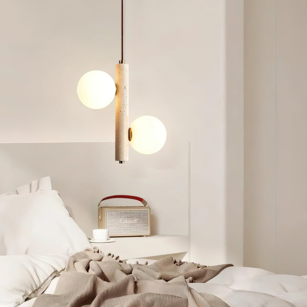 Aursorel Suspension Multi-Globe en Travertin - Neutralighting