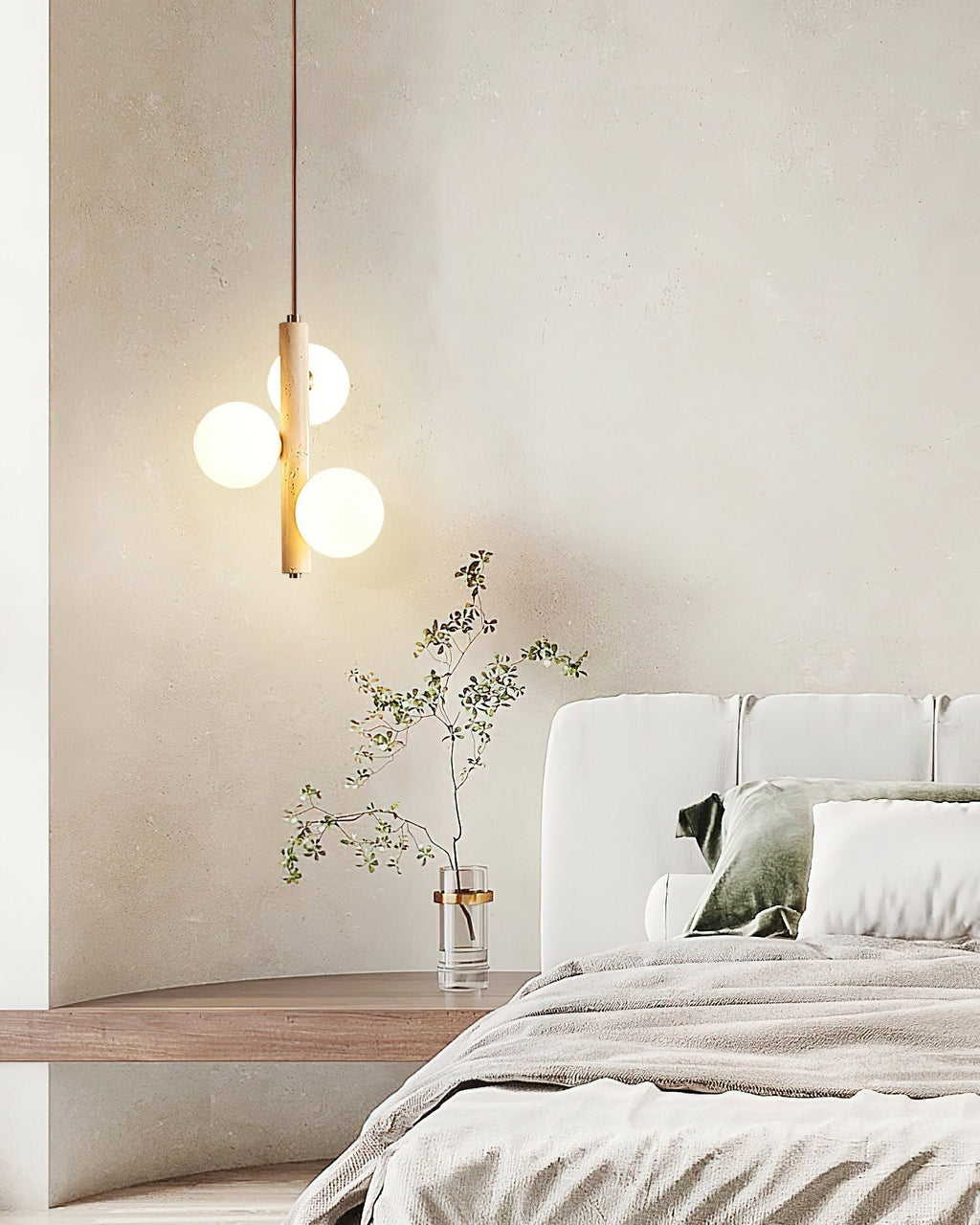 Aursorel Suspension Multi-Globe en Travertin - Neutralighting