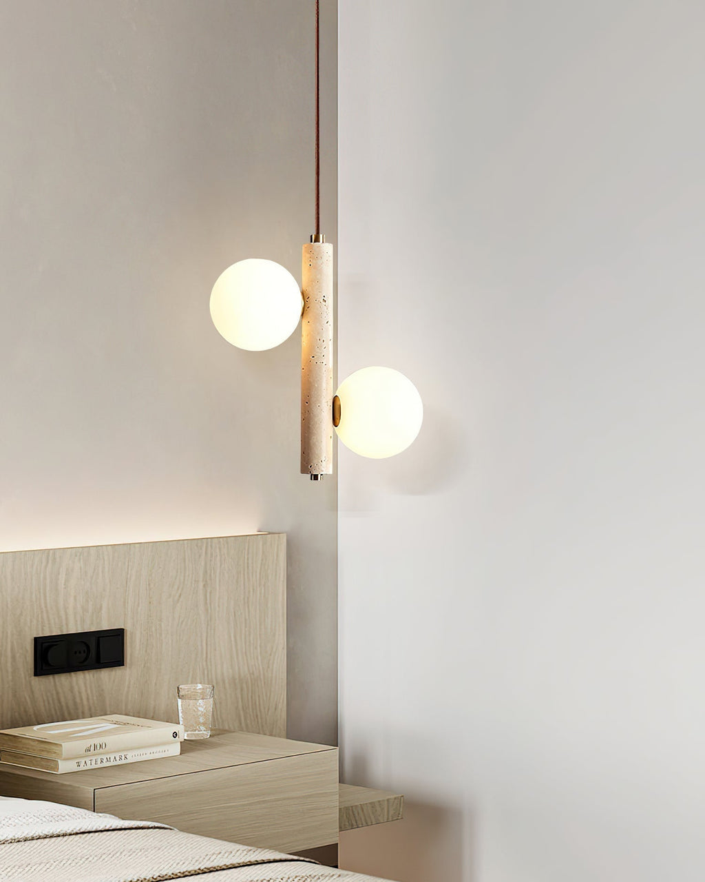 Aursorel Suspension Multi-Globe en Travertin - Neutralighting