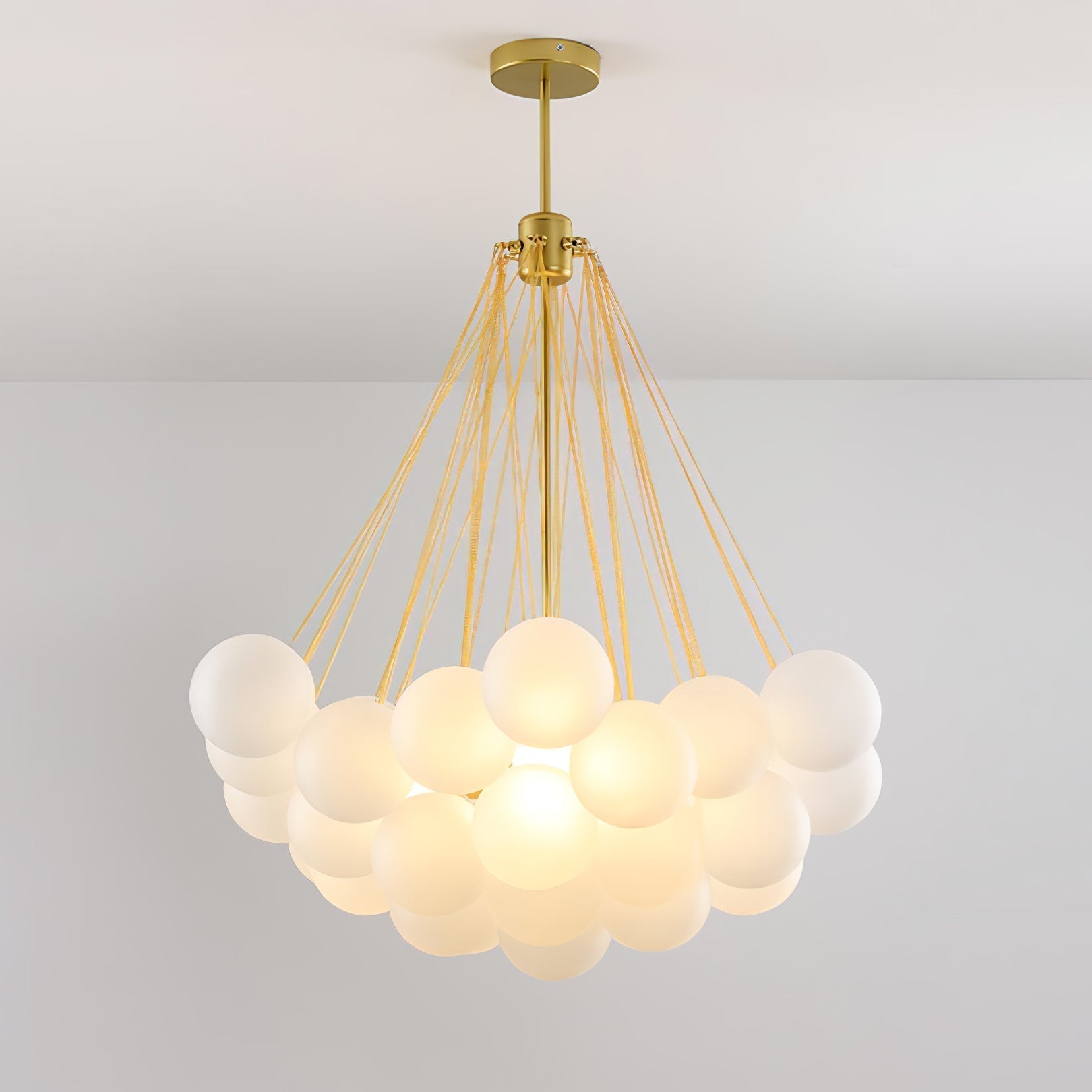 Lustra Chandelier Bulles en Verre Satiné - Neutralighting