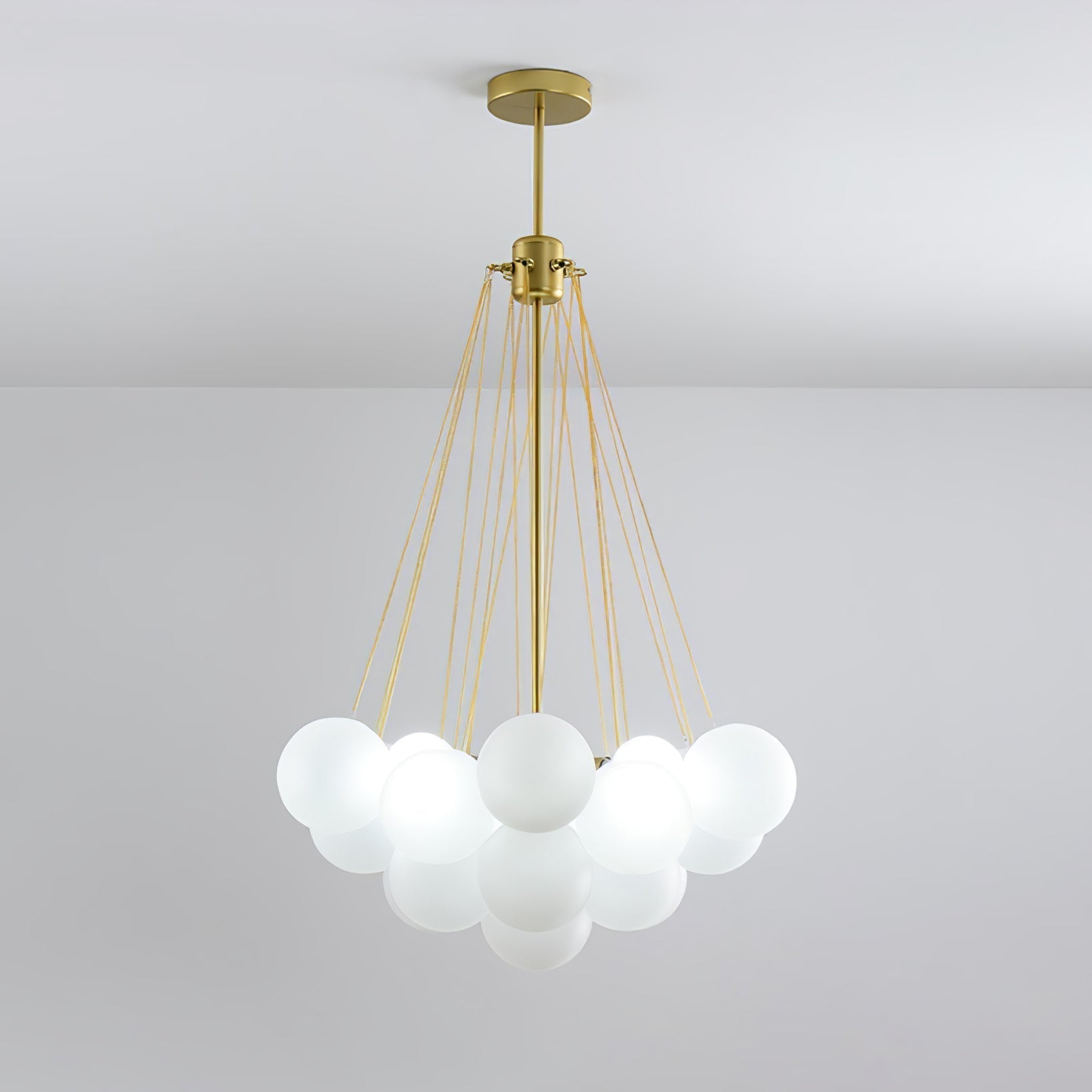 Lustra Chandelier Bulles en Verre Satiné - Neutralighting