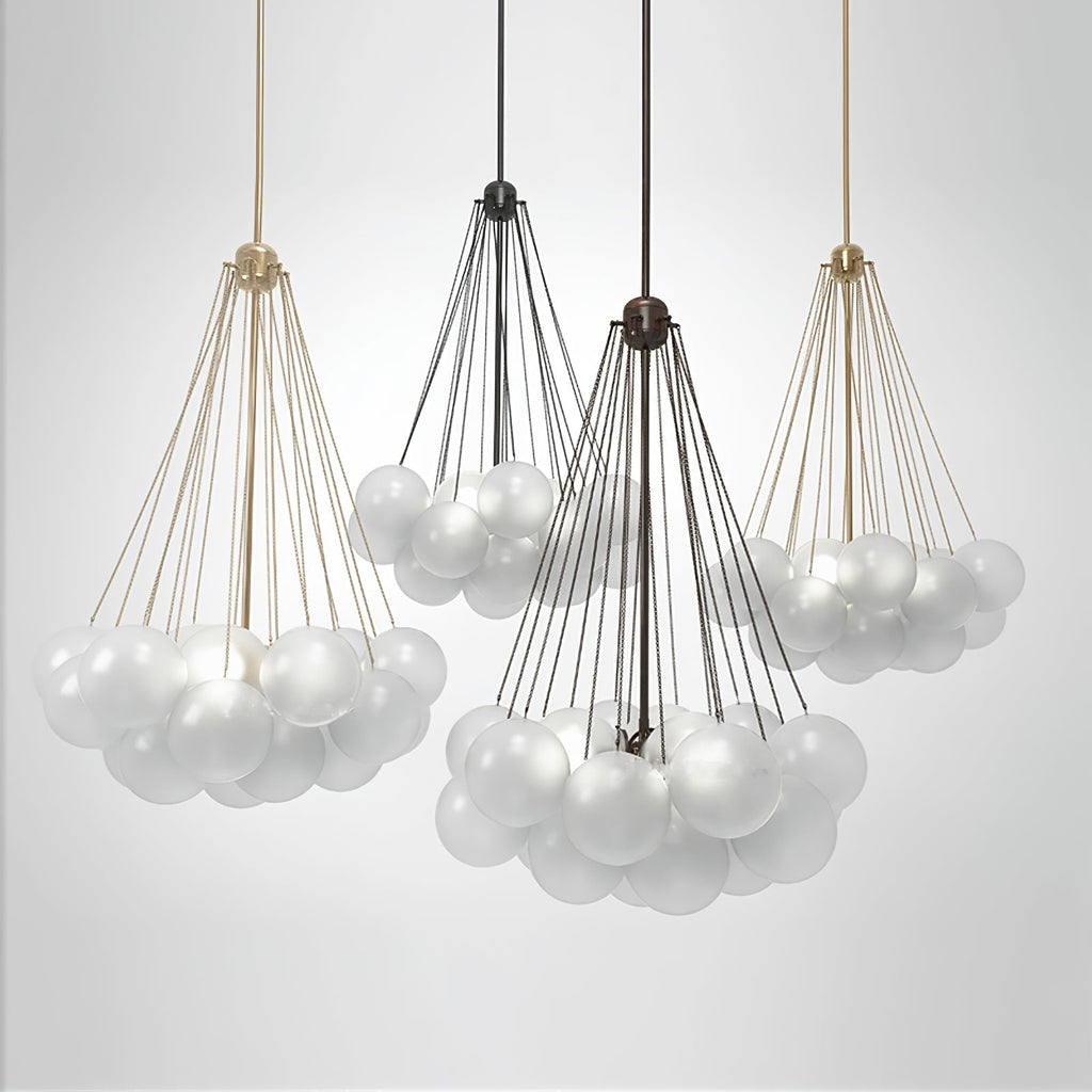 Lustra Chandelier Bulles en Verre Satiné - Neutralighting