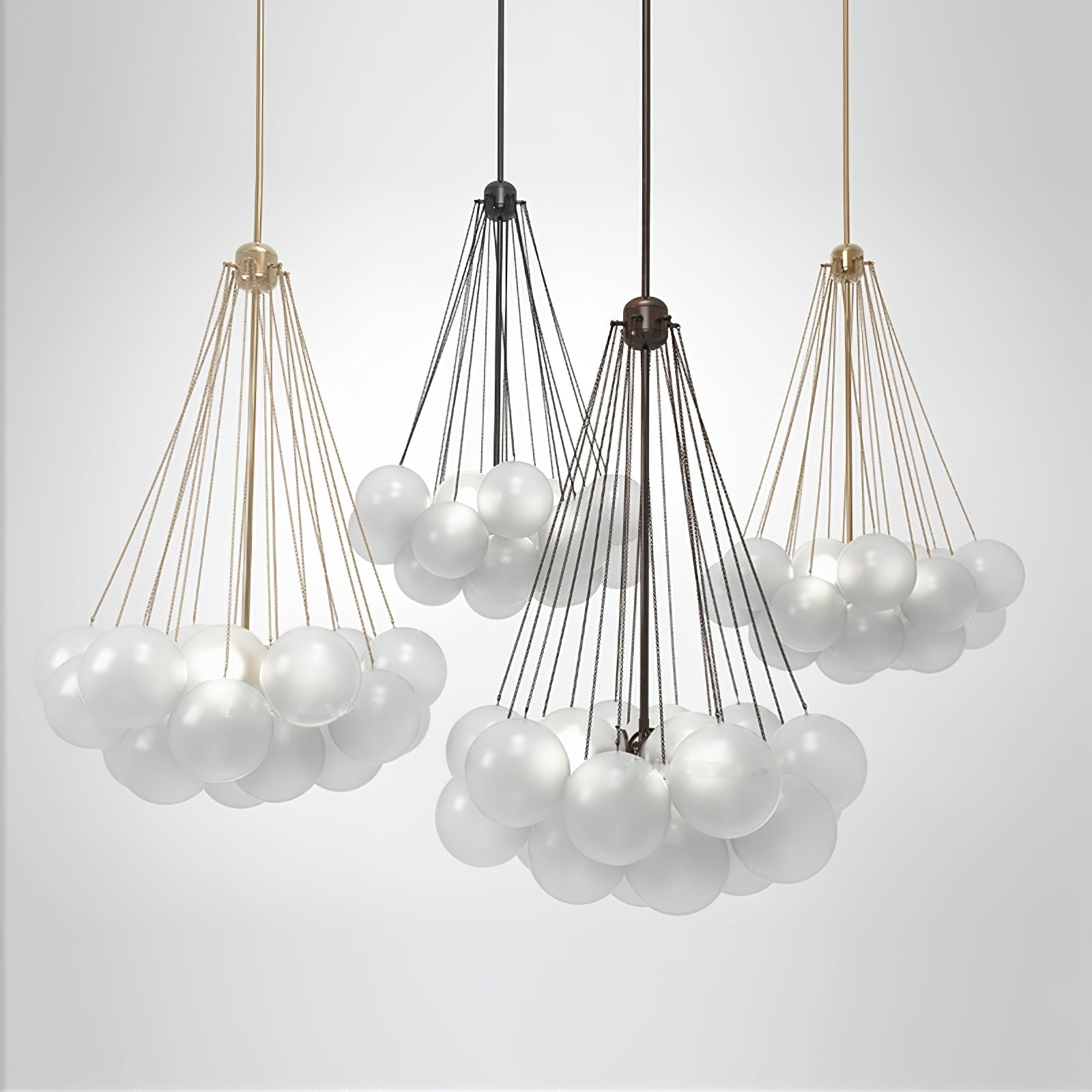 Lustra Chandelier Bulles en Verre Satiné - Neutralighting