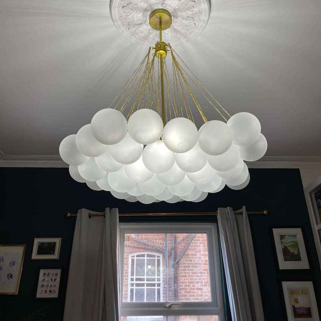 Lustra Chandelier Bulles en Verre Satiné - Neutralighting
