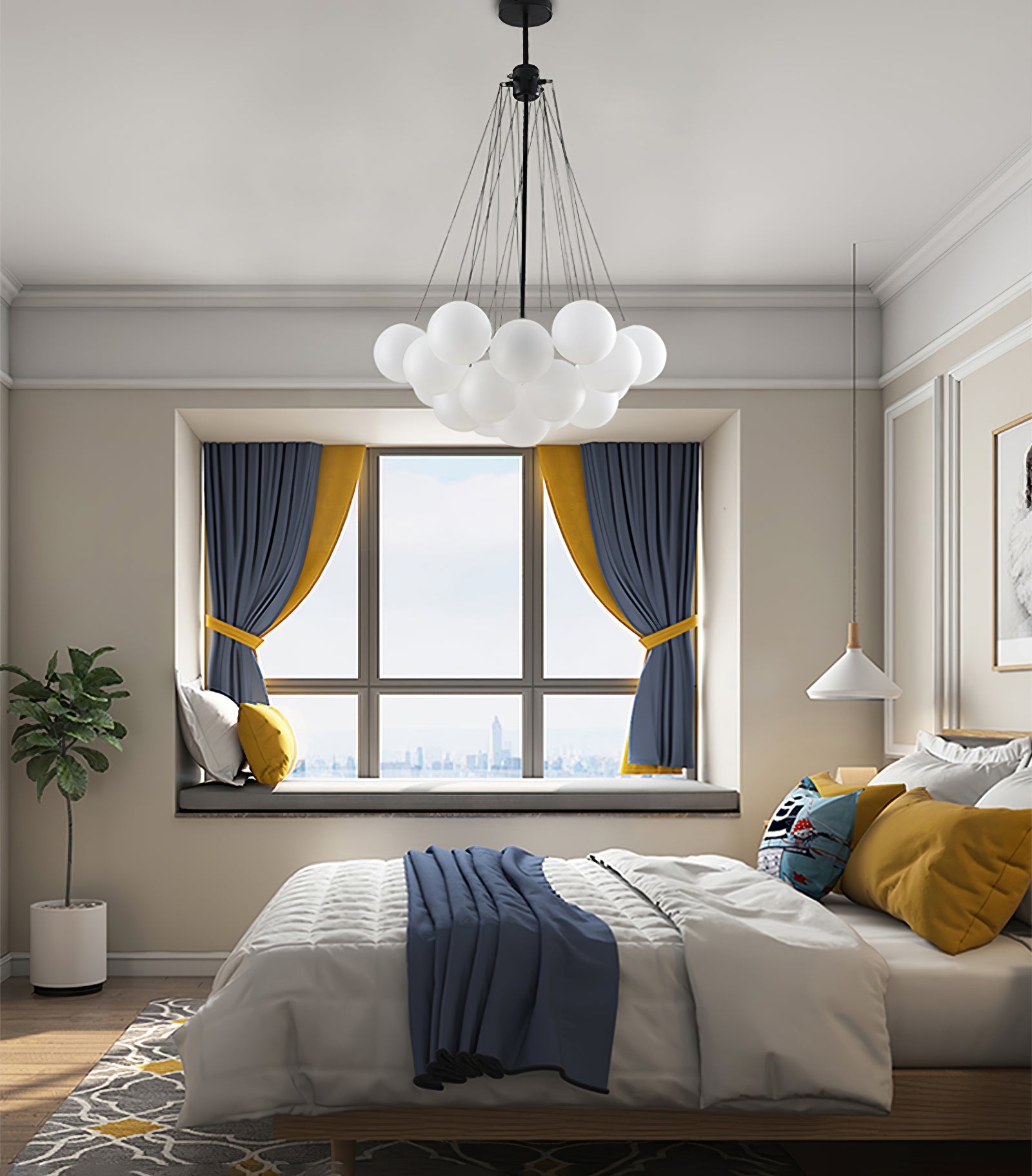 Lustra Chandelier Bulles en Verre Satiné - Neutralighting