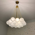 Lustra Chandelier Bulles en Verre Satiné - Neutralighting