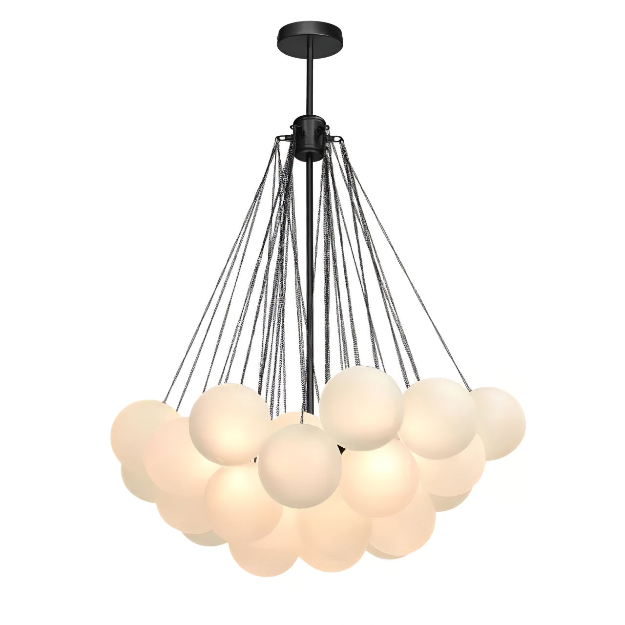 Lustra Chandelier Bulles en Verre Satiné - Neutralighting