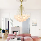 Lustra Chandelier Bulles en Verre Satiné - Neutralighting