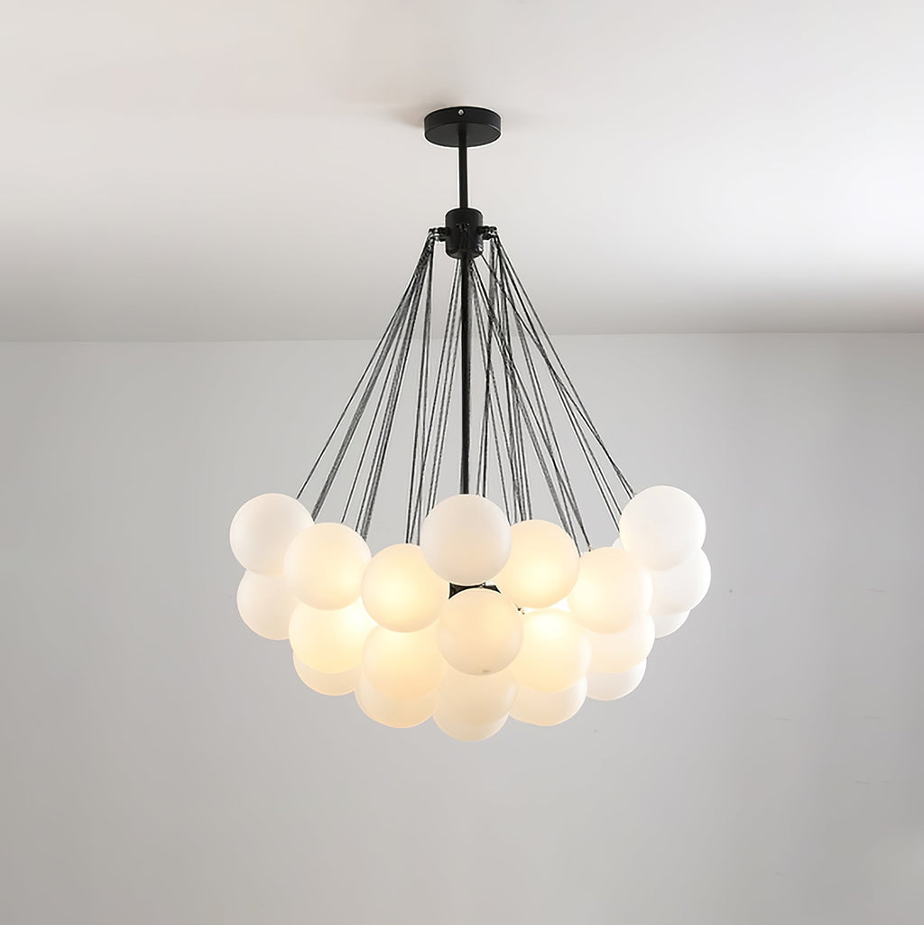 Lustra Chandelier Bulles en Verre Satiné - Neutralighting