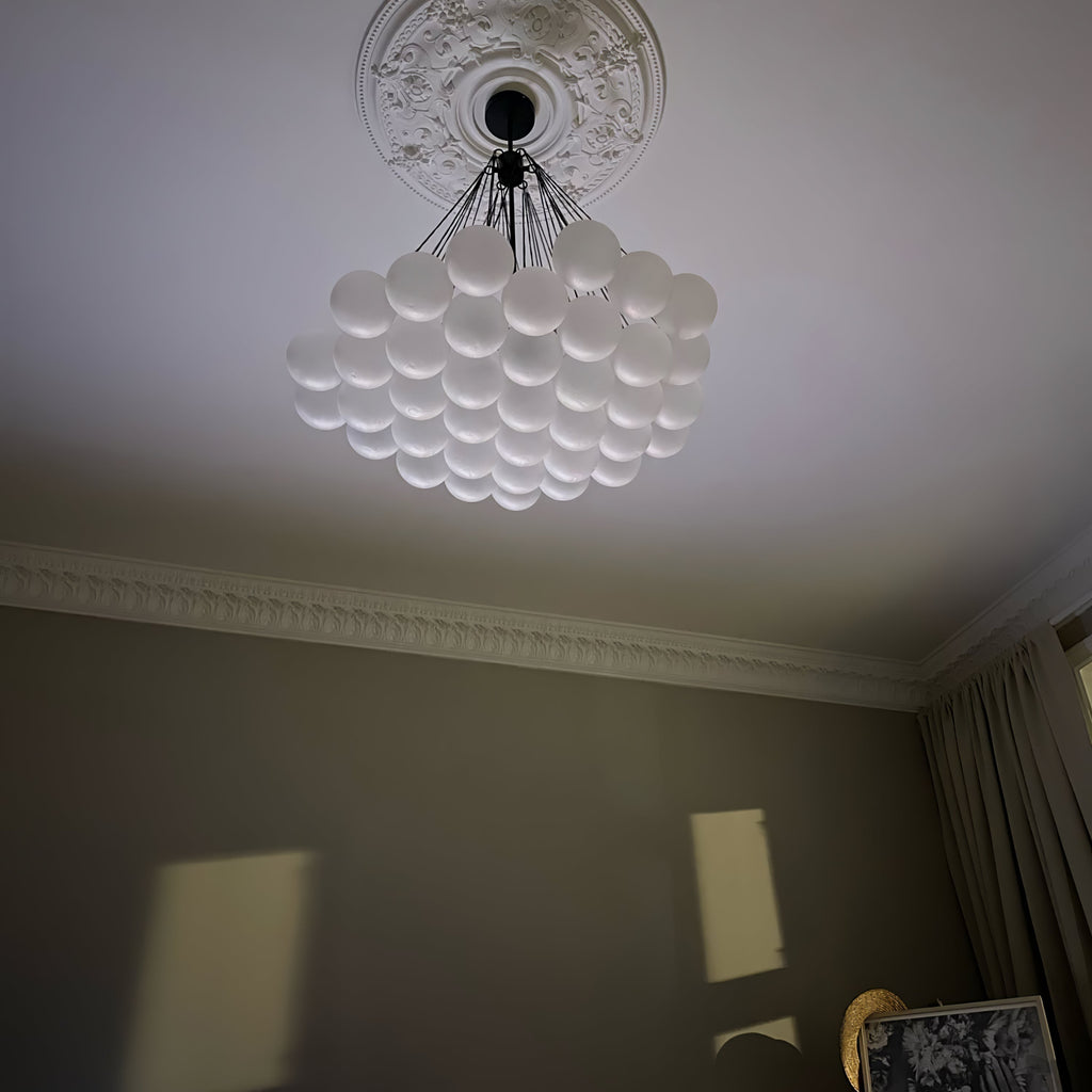 Lustra Chandelier Bulles en Verre Satiné - Neutralighting