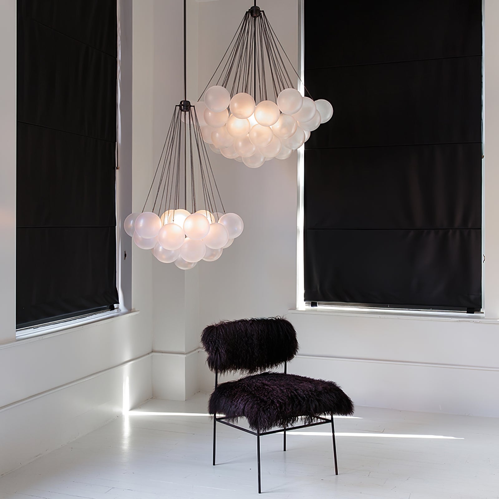 Lustra Chandelier Bulles en Verre Satiné - Neutralighting