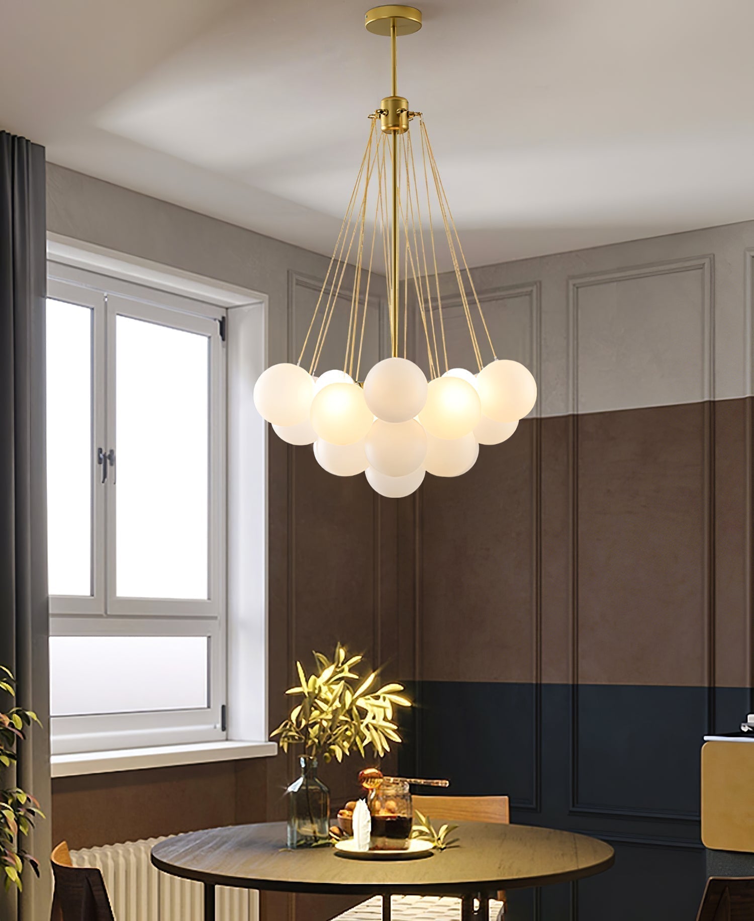 Lustra Chandelier Bulles en Verre Satiné - Neutralighting