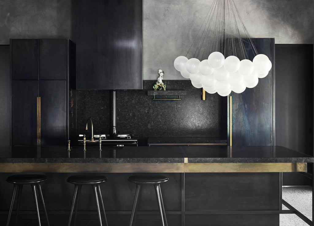 Lustra Chandelier Bulles en Verre Satiné - Neutralighting