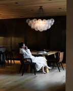 Lustra Chandelier Bulles en Verre Satiné - Neutralighting