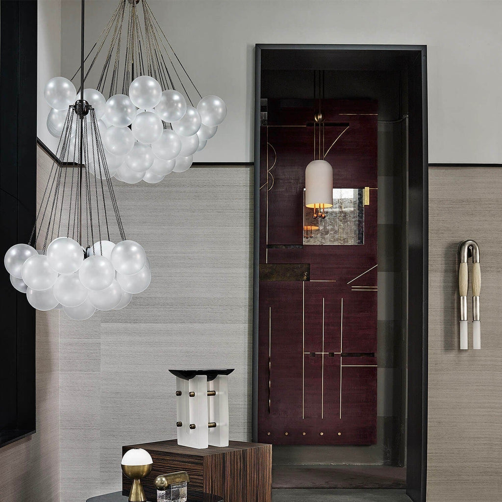 Lustra Chandelier Bulles en Verre Satiné - Neutralighting