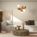 Lustra Chandelier Bois & Acrylique Boule à Bulles en Cluster - Neutralighting