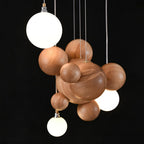 Lustra Chandelier Bois & Acrylique Boule à Bulles en Cluster - Neutralighting