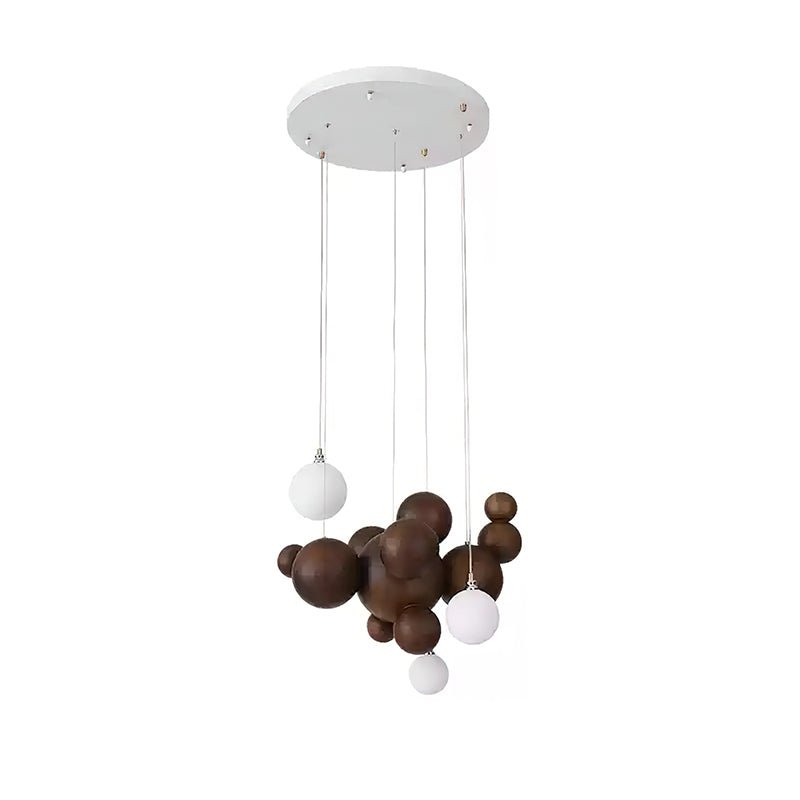 Lustra Chandelier Bois & Acrylique Boule à Bulles en Cluster - Neutralighting