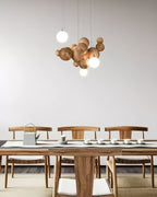 Lustra Chandelier Bois & Acrylique Boule à Bulles en Cluster - Neutralighting