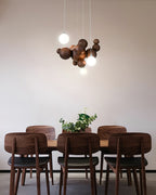Lustra Chandelier Bois & Acrylique Boule à Bulles en Cluster - Neutralighting