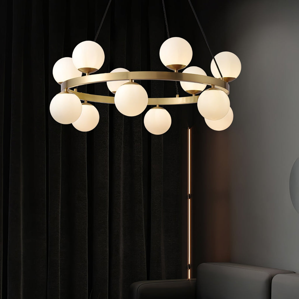 Lustra Chandelier Globe Anneau en Laiton - Neutralighting