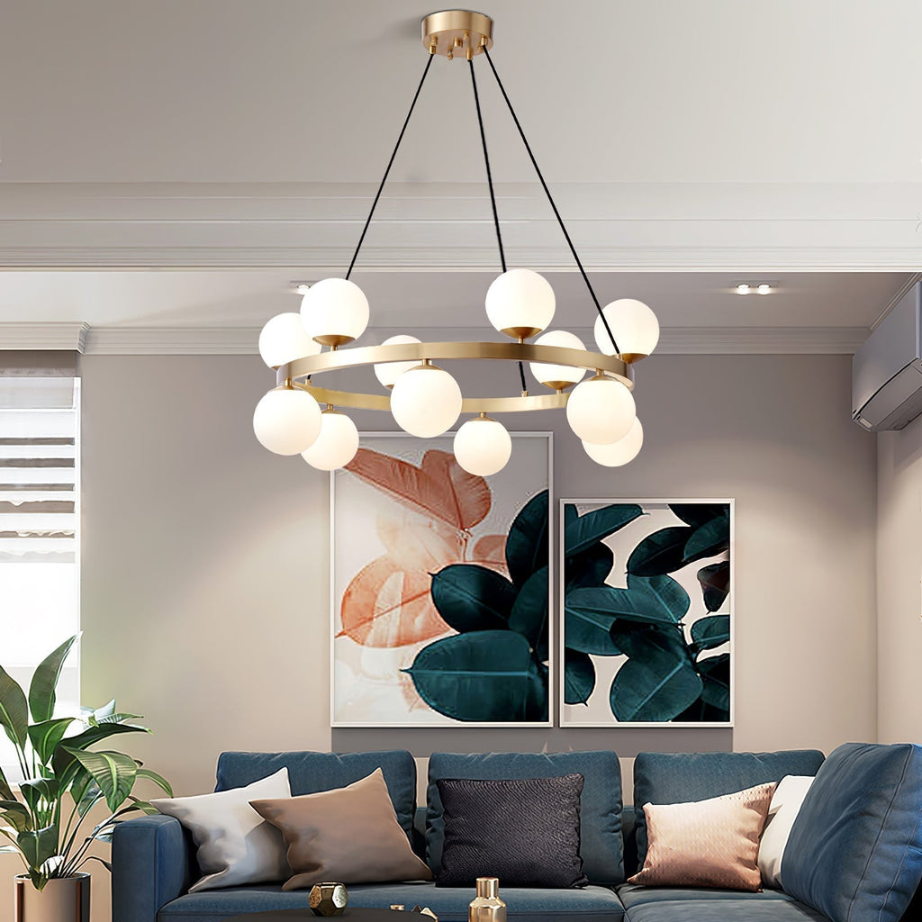 Lustra Chandelier Globe Anneau en Laiton - Neutralighting