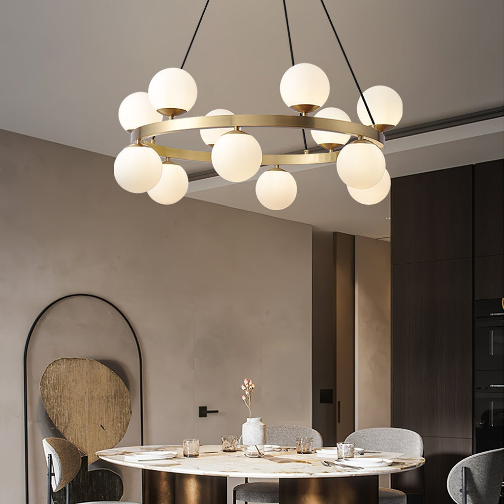 Lustra Chandelier Globe Anneau en Laiton - Neutralighting