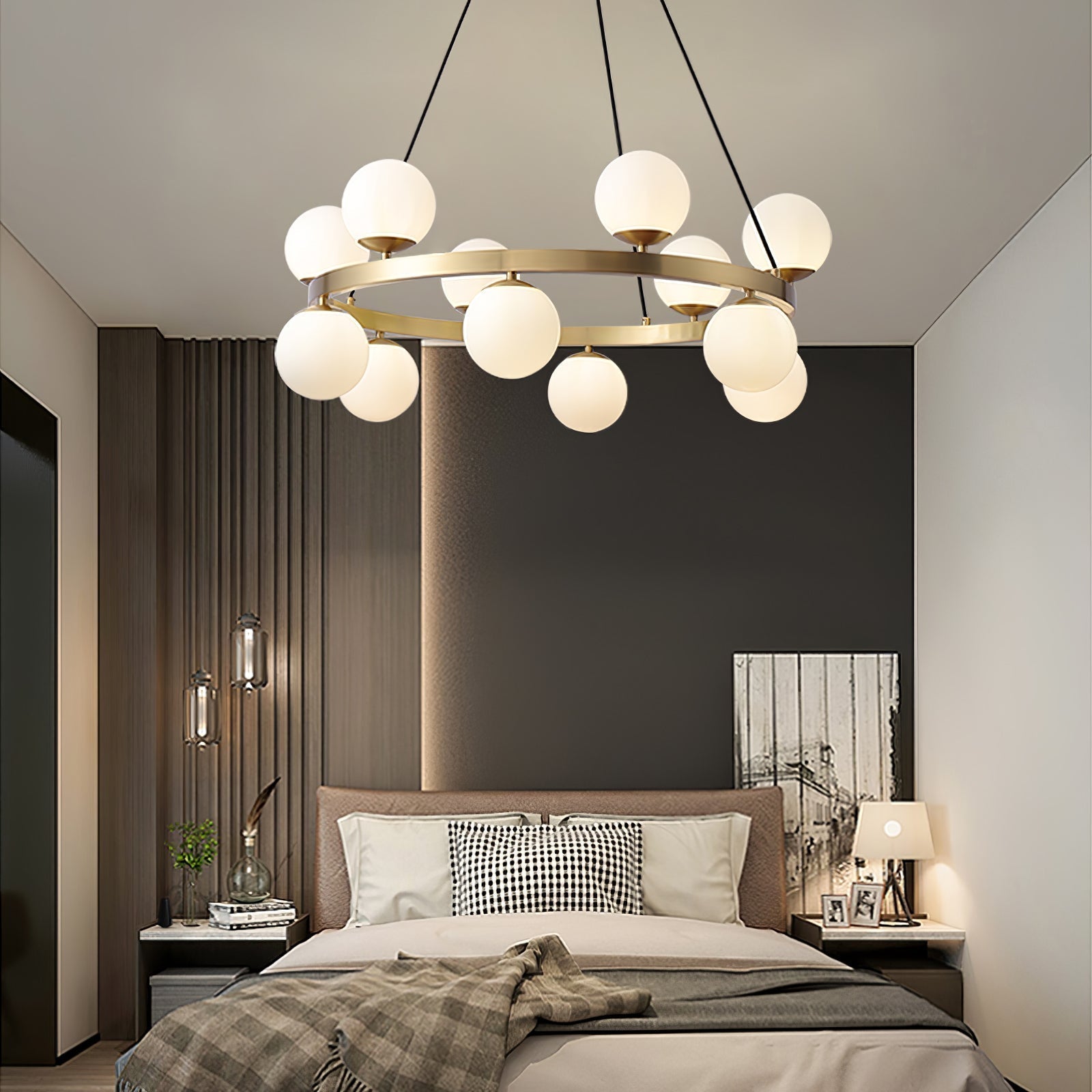 Lustra Chandelier Globe Anneau en Laiton - Neutralighting