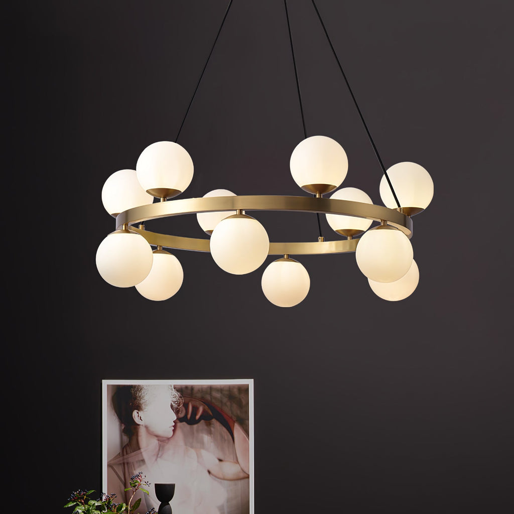 Lustra Chandelier Globe Anneau en Laiton - Neutralighting