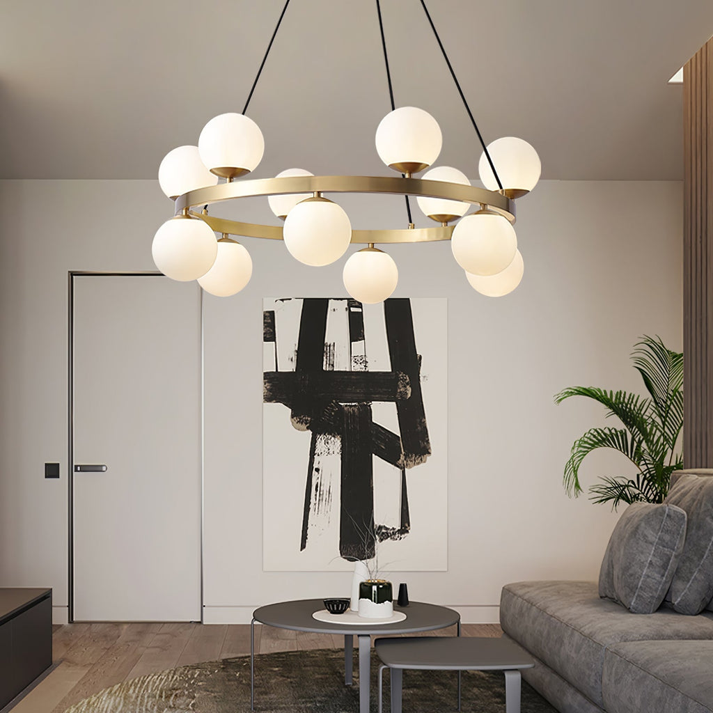 Lustra Chandelier Globe Anneau en Laiton - Neutralighting