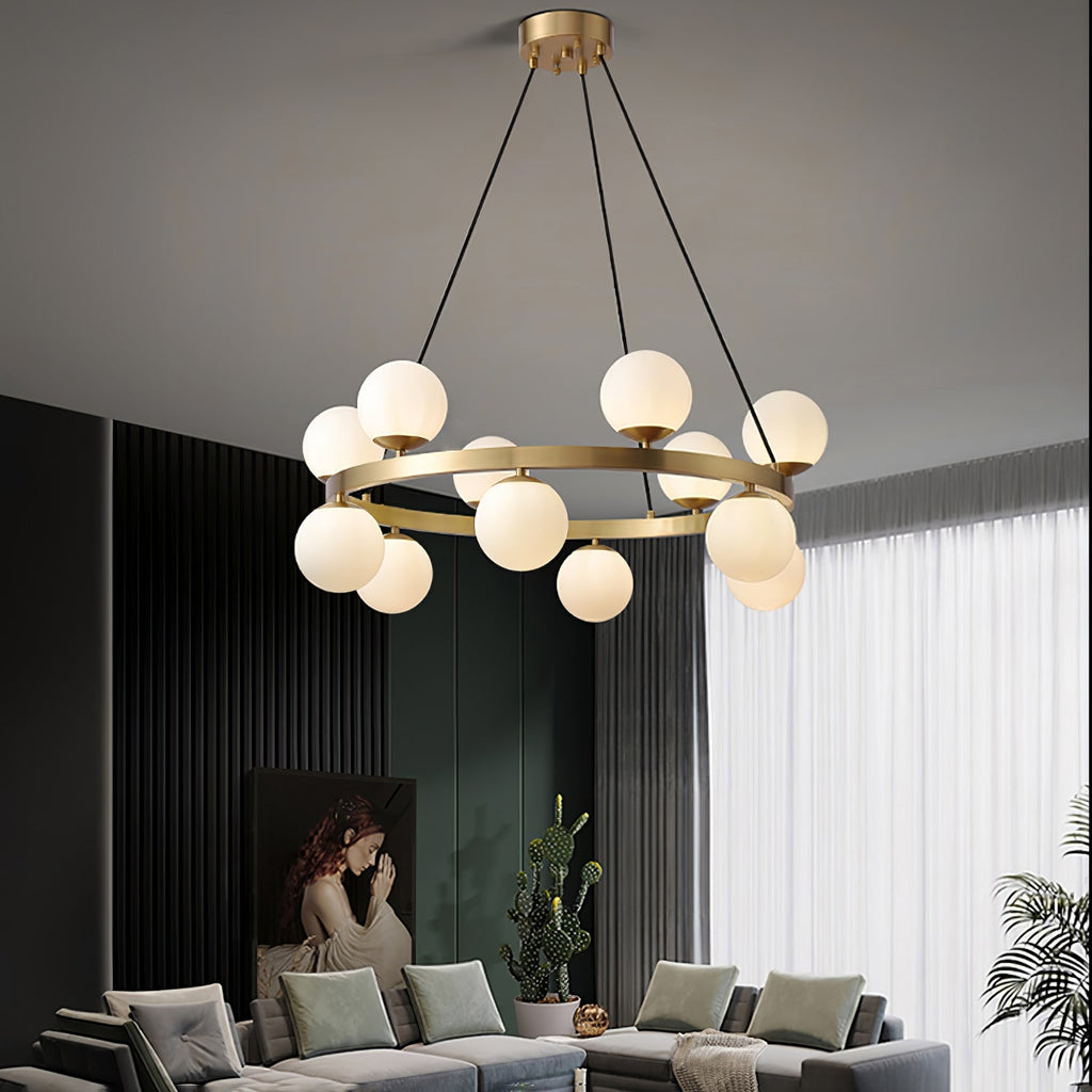 Lustra Chandelier Globe Anneau en Laiton - Neutralighting