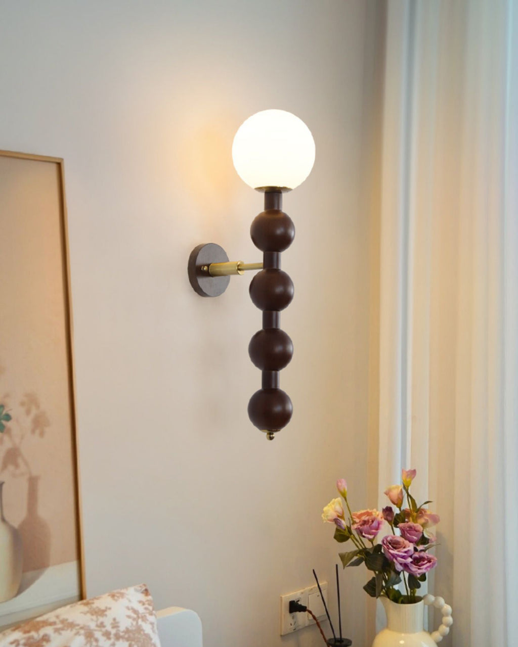 Olaeia Applique Murale Moderne Minimaliste Bubbly en Bois et Verre - Neutralighting