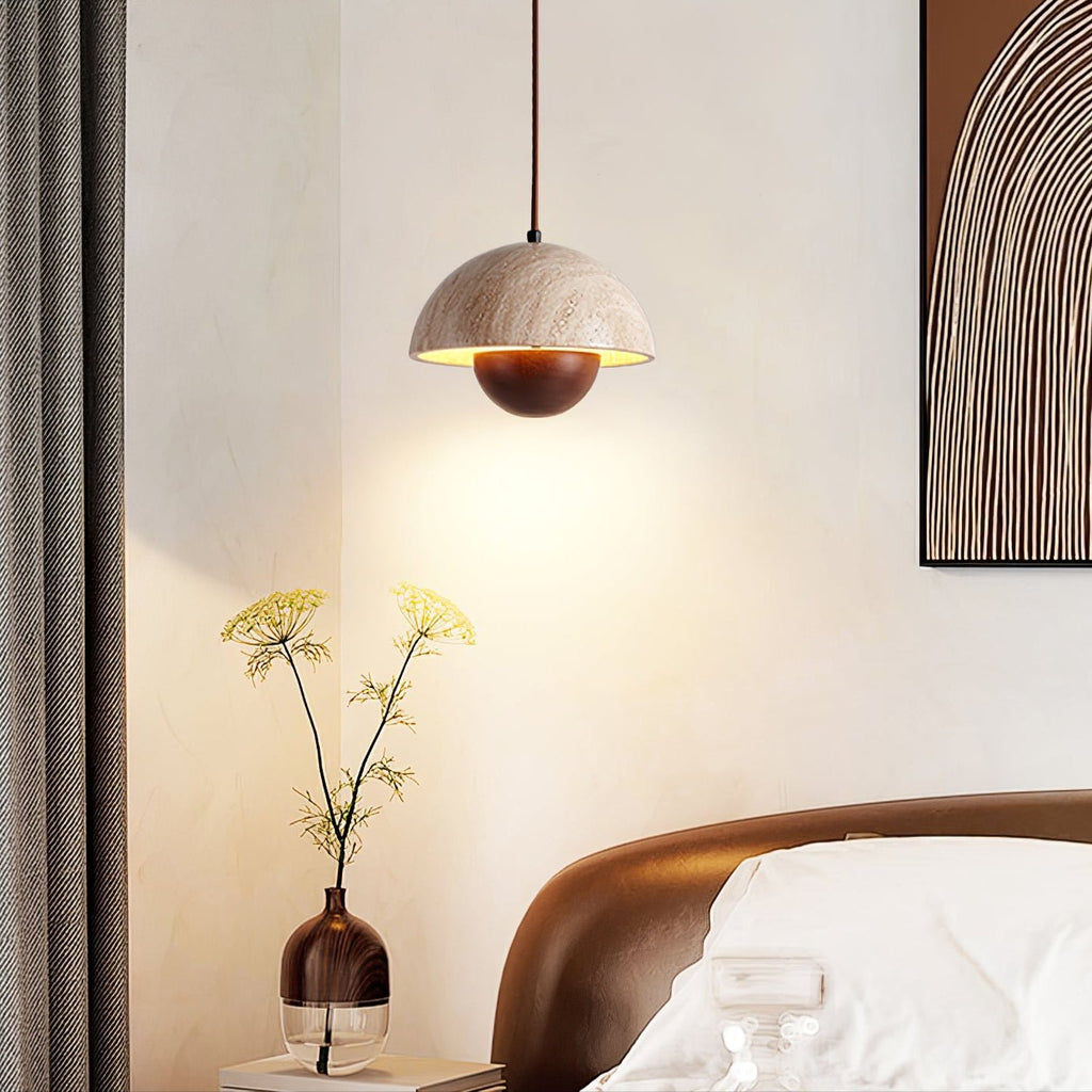Ersile Suspension en Bois et Travertin - Neutralighting