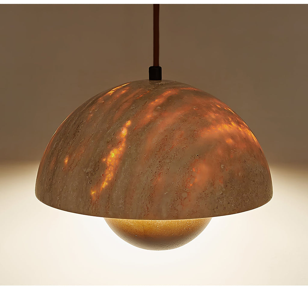 Ersile Suspension en Bois et Travertin - Neutralighting