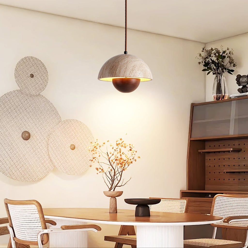 Ersile Suspension en Bois et Travertin - Neutralighting