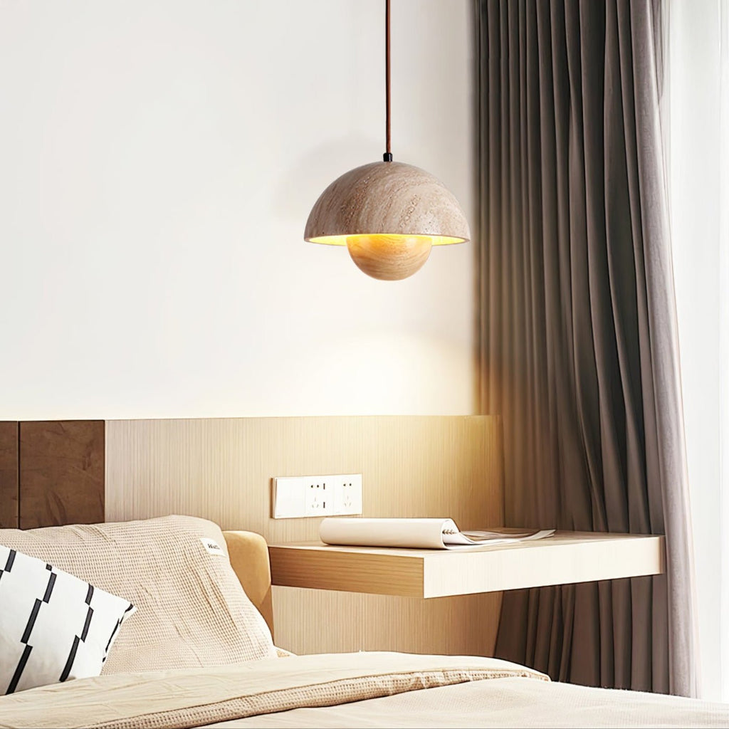 Ersile Suspension en Bois et Travertin - Neutralighting