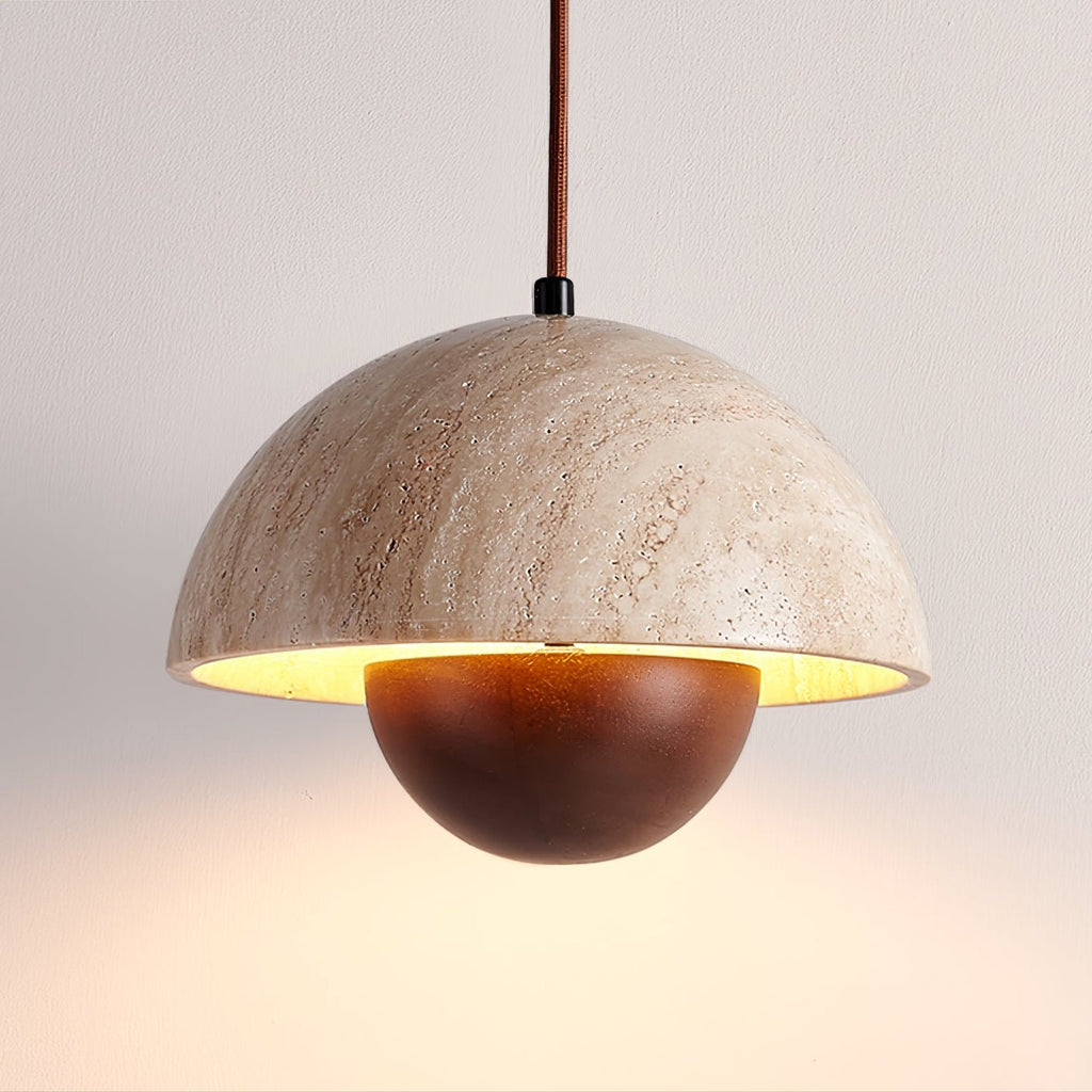 Ersile Suspension en Bois et Travertin - Neutralighting