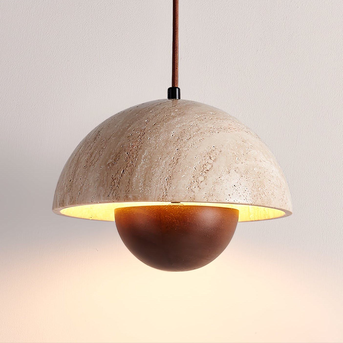Ersile Suspension en Bois et Travertin - Neutralighting
