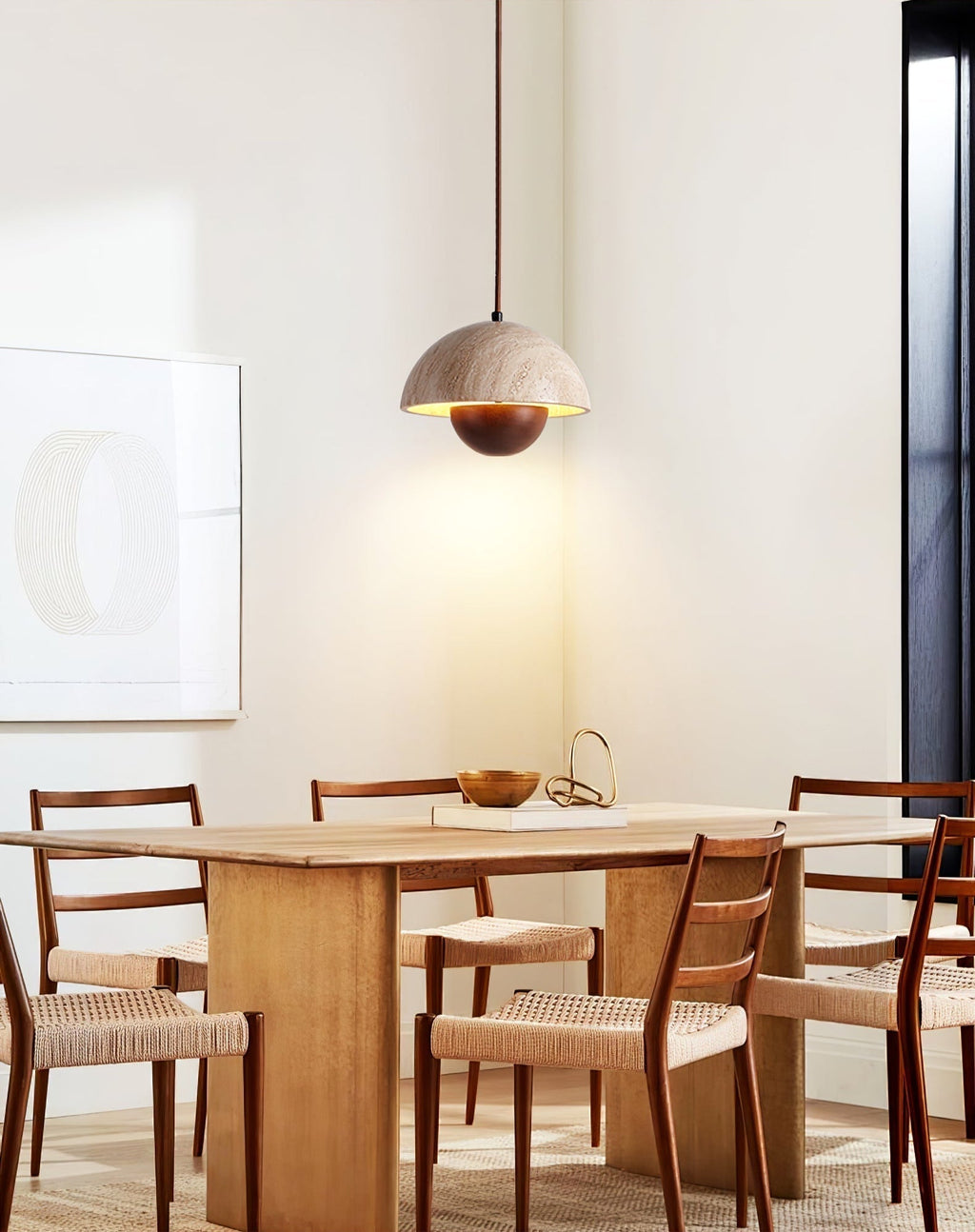 Ersile Suspension en Bois et Travertin - Neutralighting