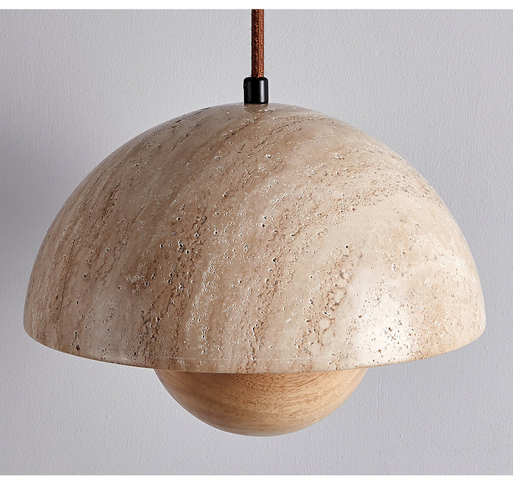 Ersile Suspension en Bois et Travertin - Neutralighting