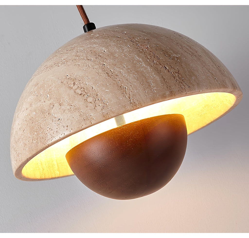 Ersile Suspension en Bois et Travertin - Neutralighting