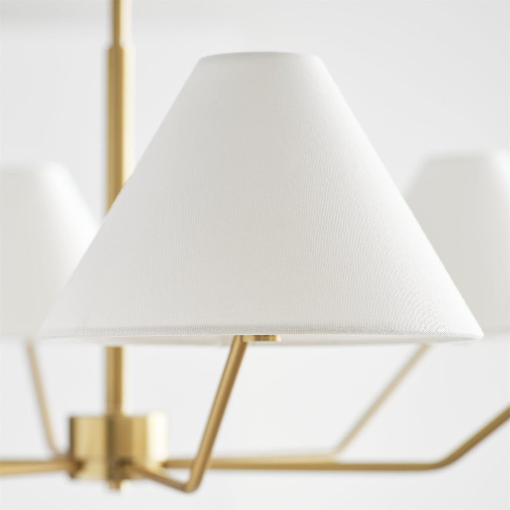 Lustra Chandelier en Laiton Abat-jours en Tissu en Forme de Cône Moderne - Neutralighting