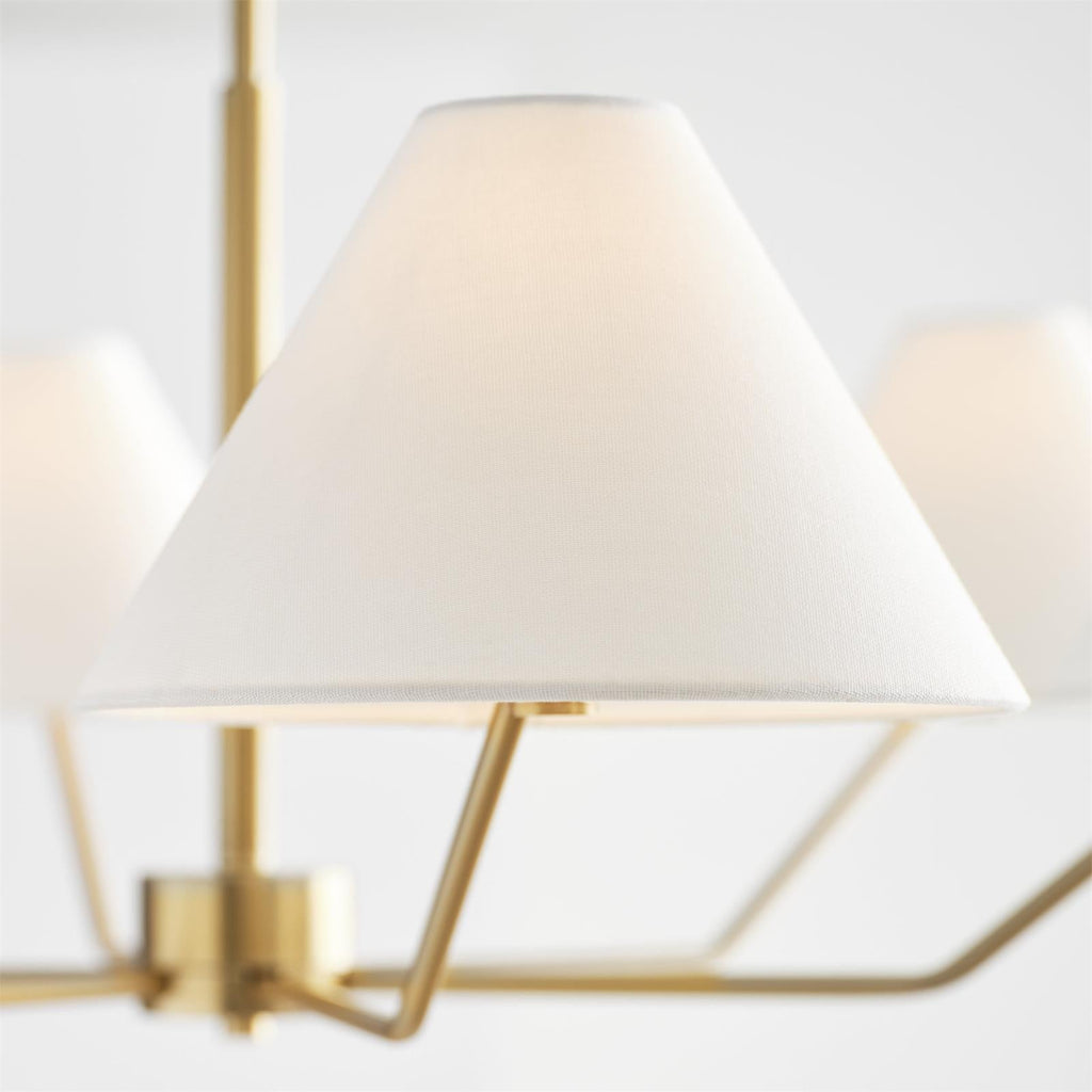 Lustra Chandelier en Laiton Abat-jours en Tissu en Forme de Cône Moderne - Neutralighting