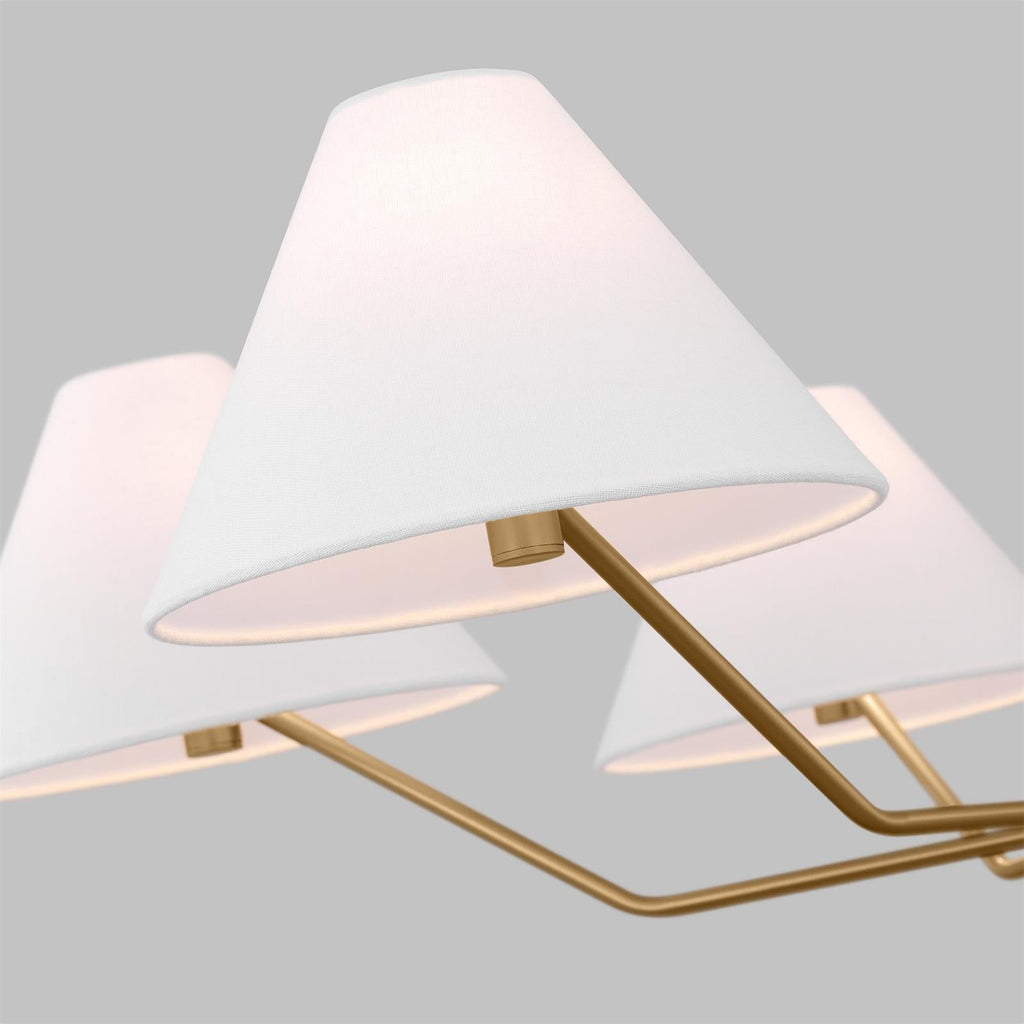 Lustra Chandelier en Laiton Abat-jours en Tissu en Forme de Cône Moderne - Neutralighting